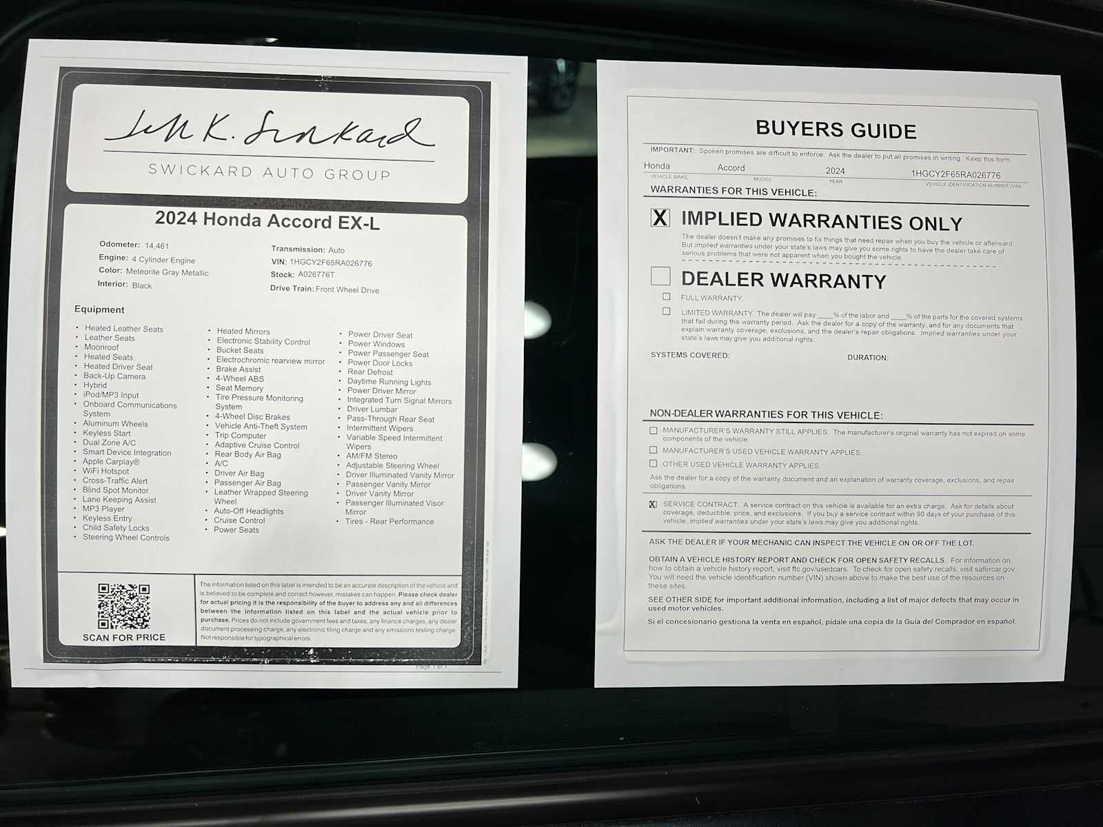 2024 Honda Accord Hybrid EX-L