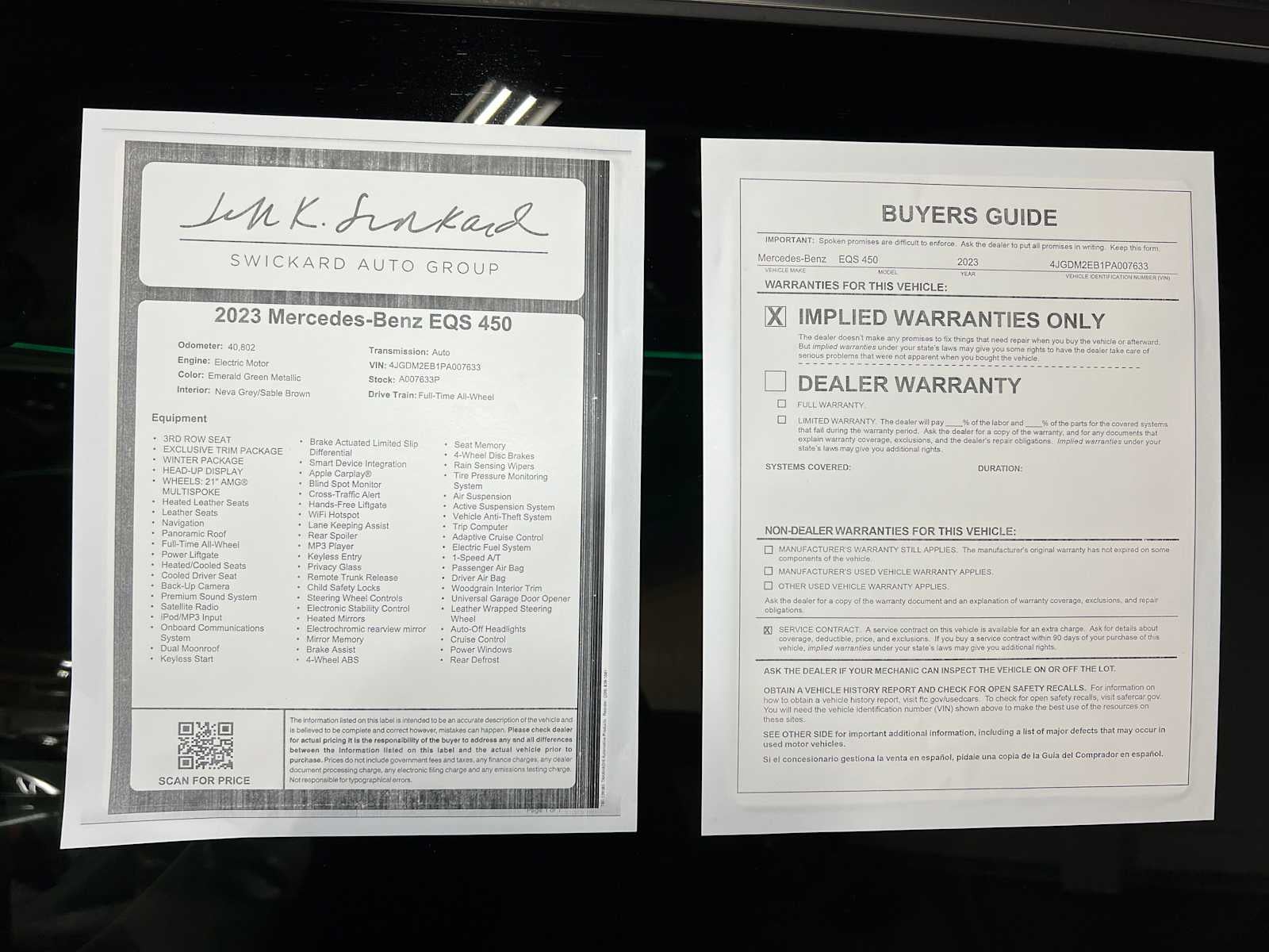 2023 Mercedes-Benz EQS EQS 450