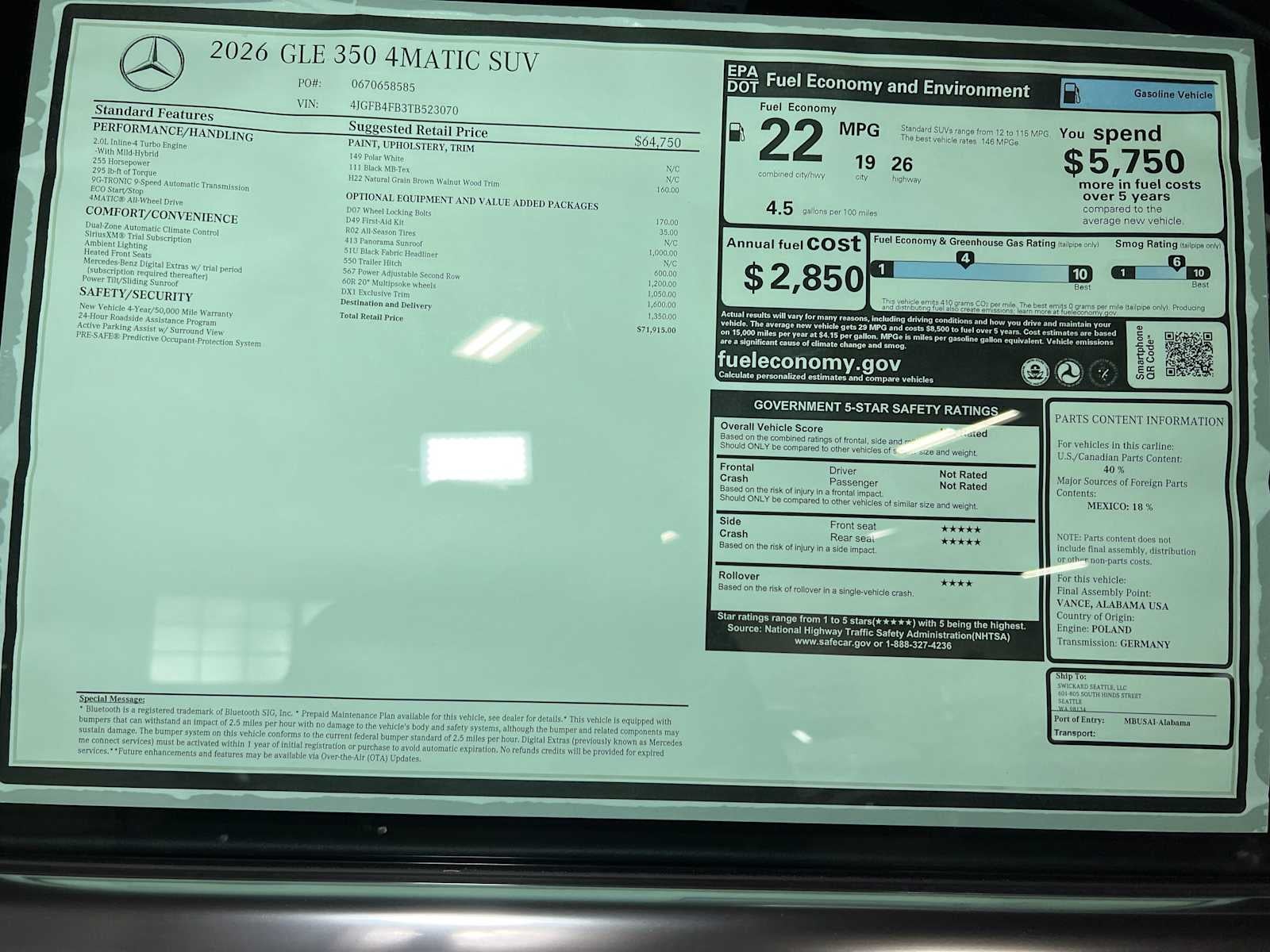 2026 Mercedes-Benz GLE GLE 350