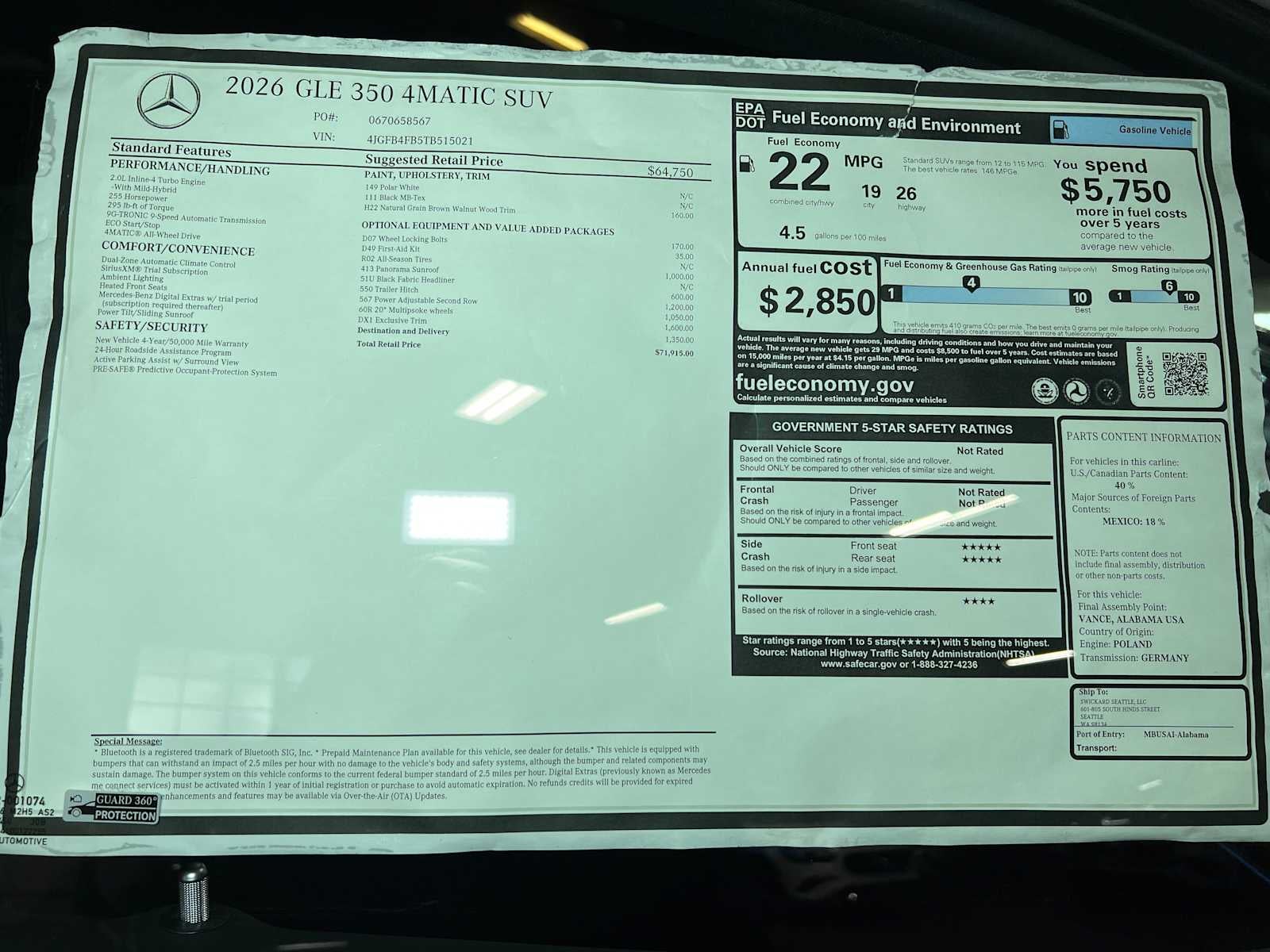 2026 Mercedes-Benz GLE GLE 350