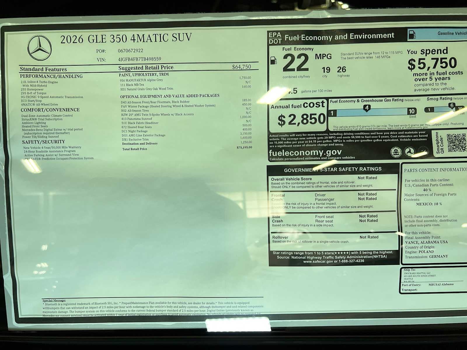 2026 Mercedes-Benz GLE 350 GLE 350