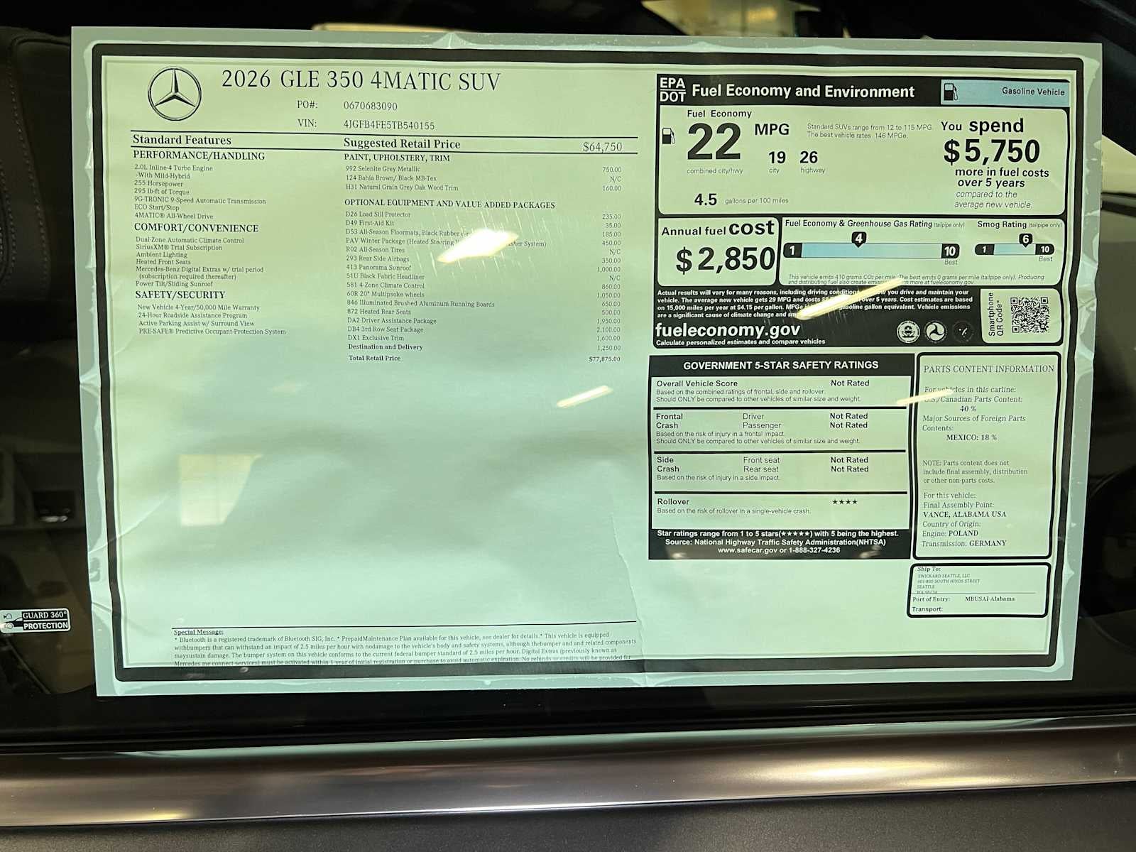 2026 Mercedes-Benz GLE 350 GLE 350