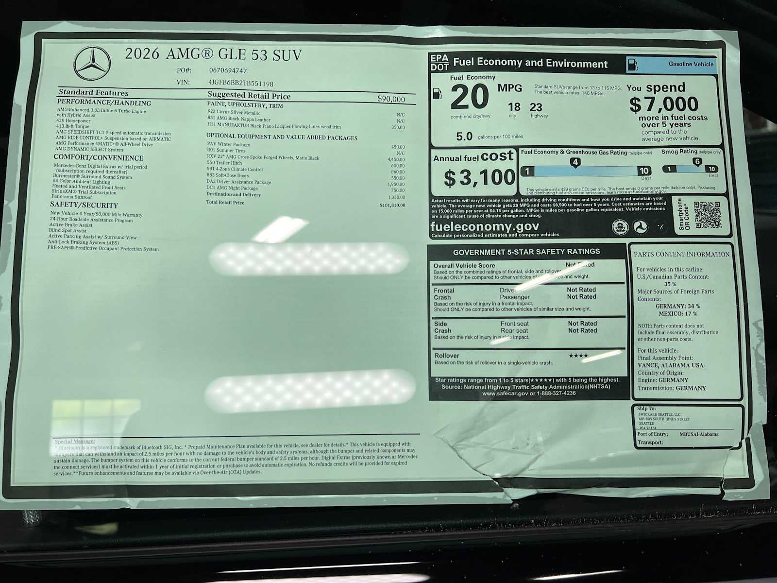 2026 Mercedes-Benz AMG® GLE 53 4MATIC®+ SUV