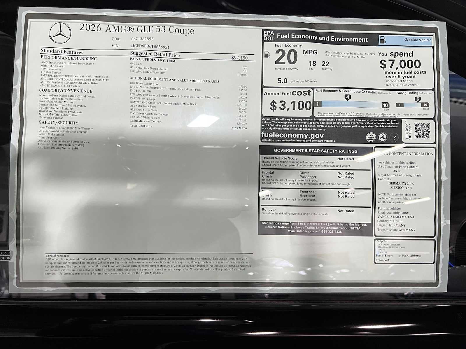 2026 Mercedes-Benz AMG® GLE 53 4MATIC®+ Coupe