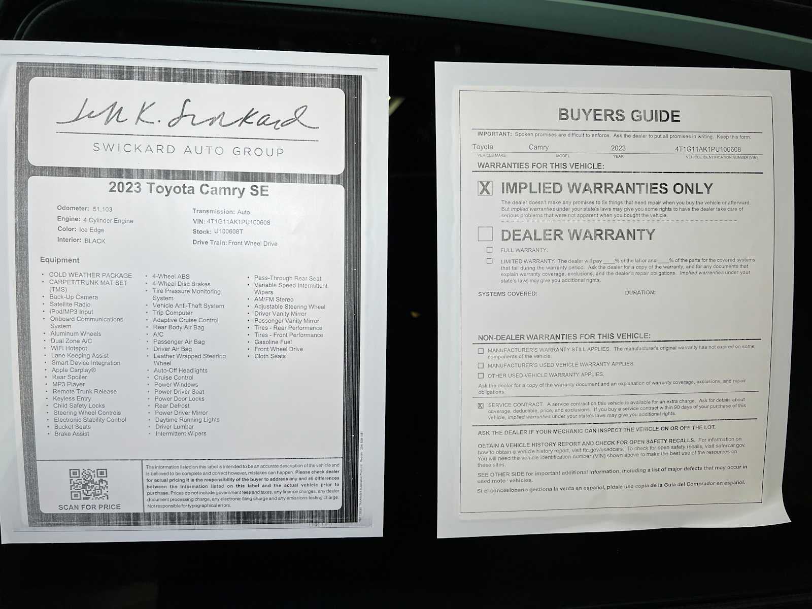 2023 Toyota Camry SE