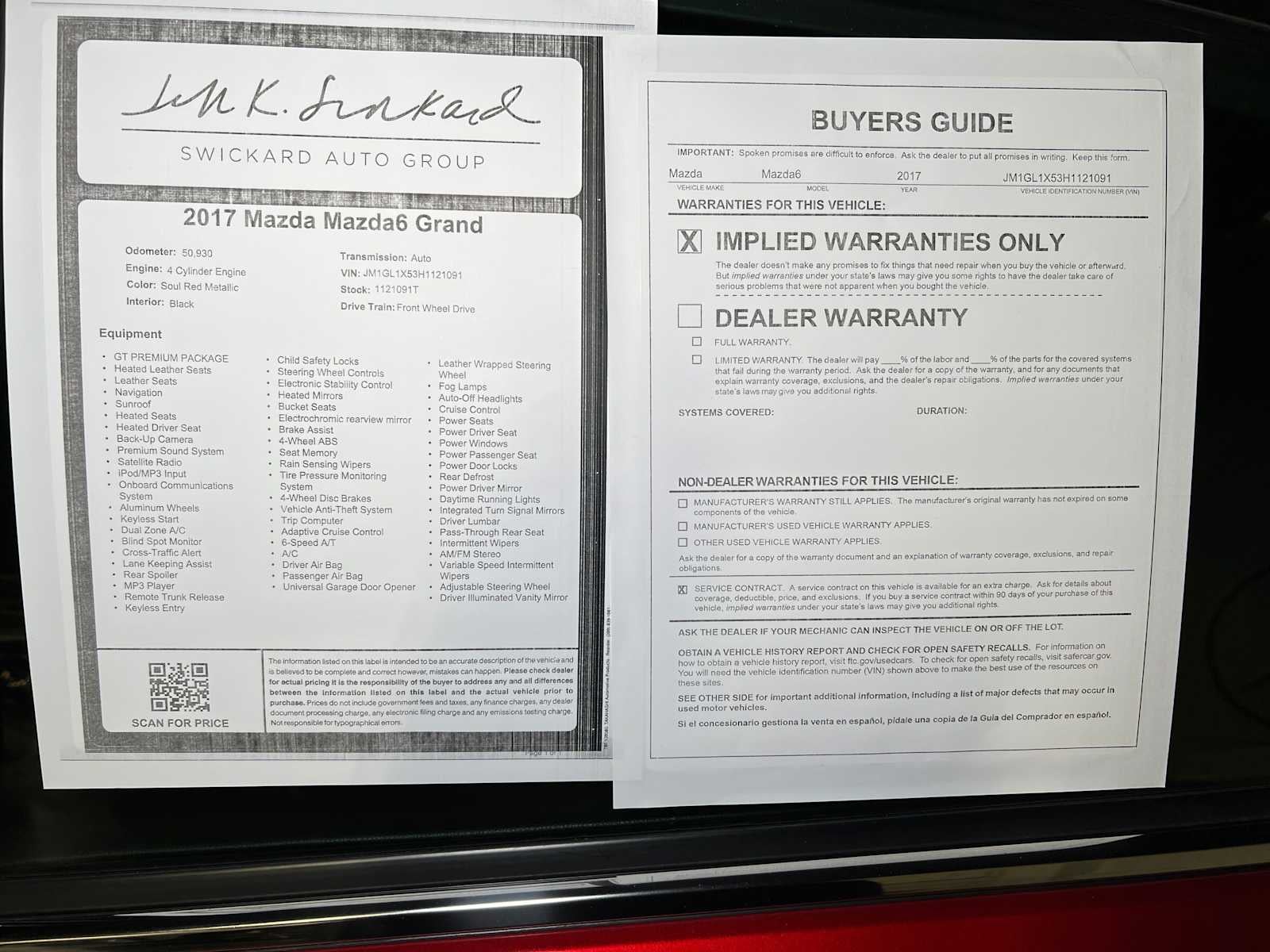 2017 Mazda MAZDA6 Grand Touring