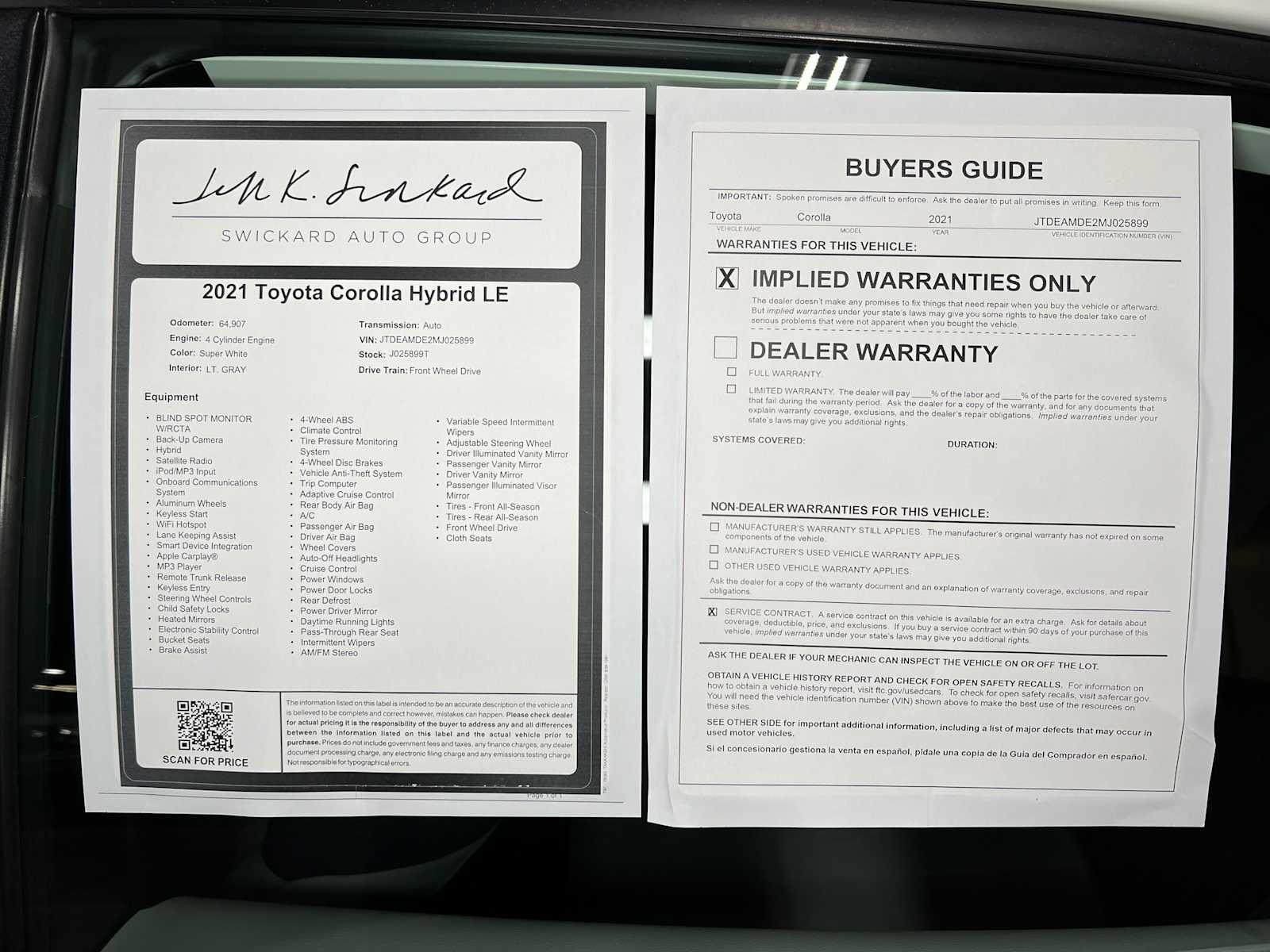 2021 Toyota Corolla Hybrid LE