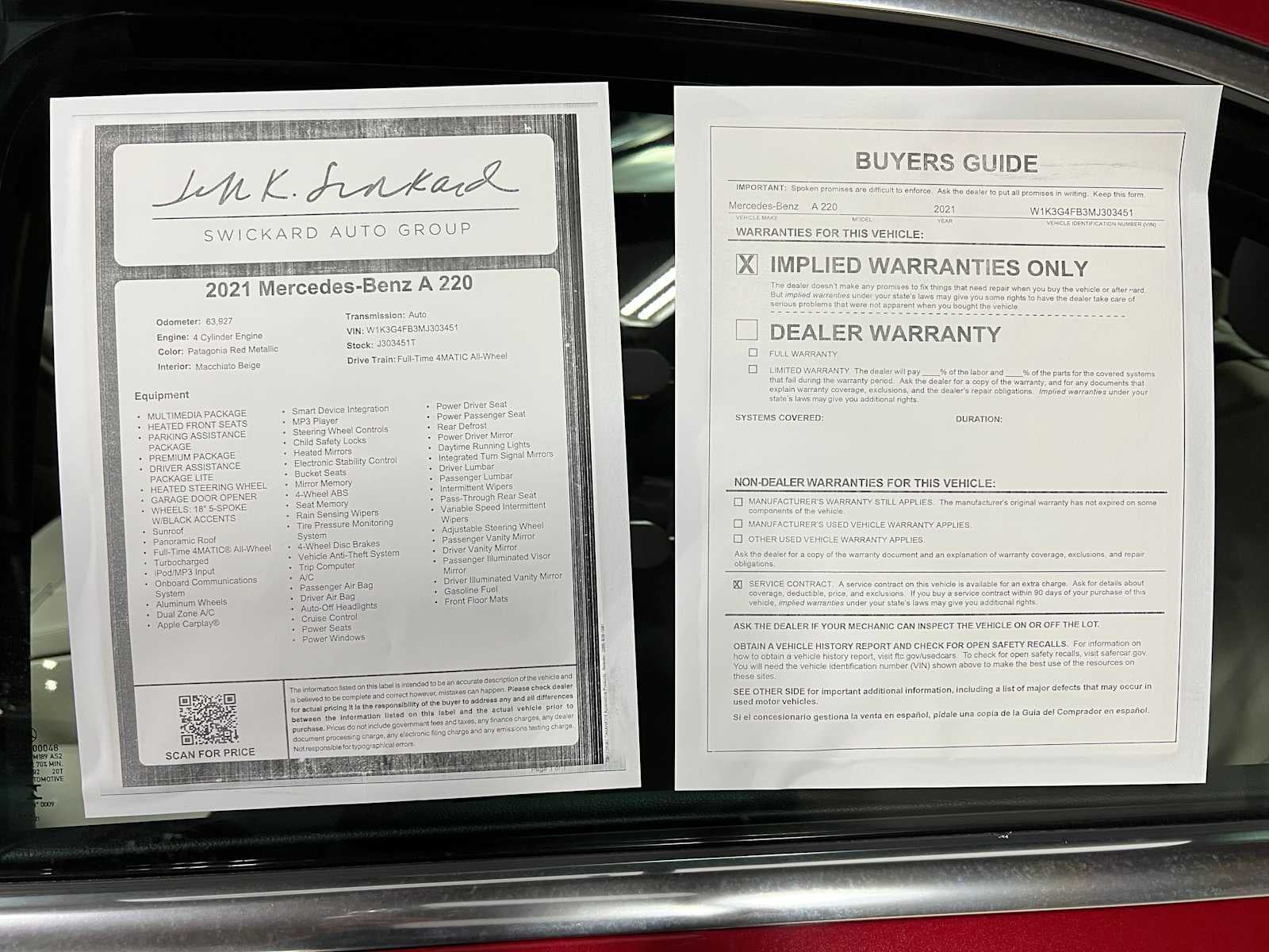 2021 Mercedes-Benz A 220 4MATIC® Sedan