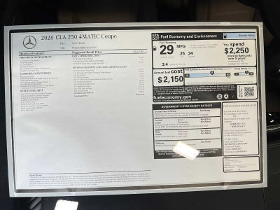 2026 Mercedes-Benz CLA 250 4MATIC® Coupe