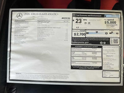 2026 Mercedes-Benz CLA AMG® CLA 45