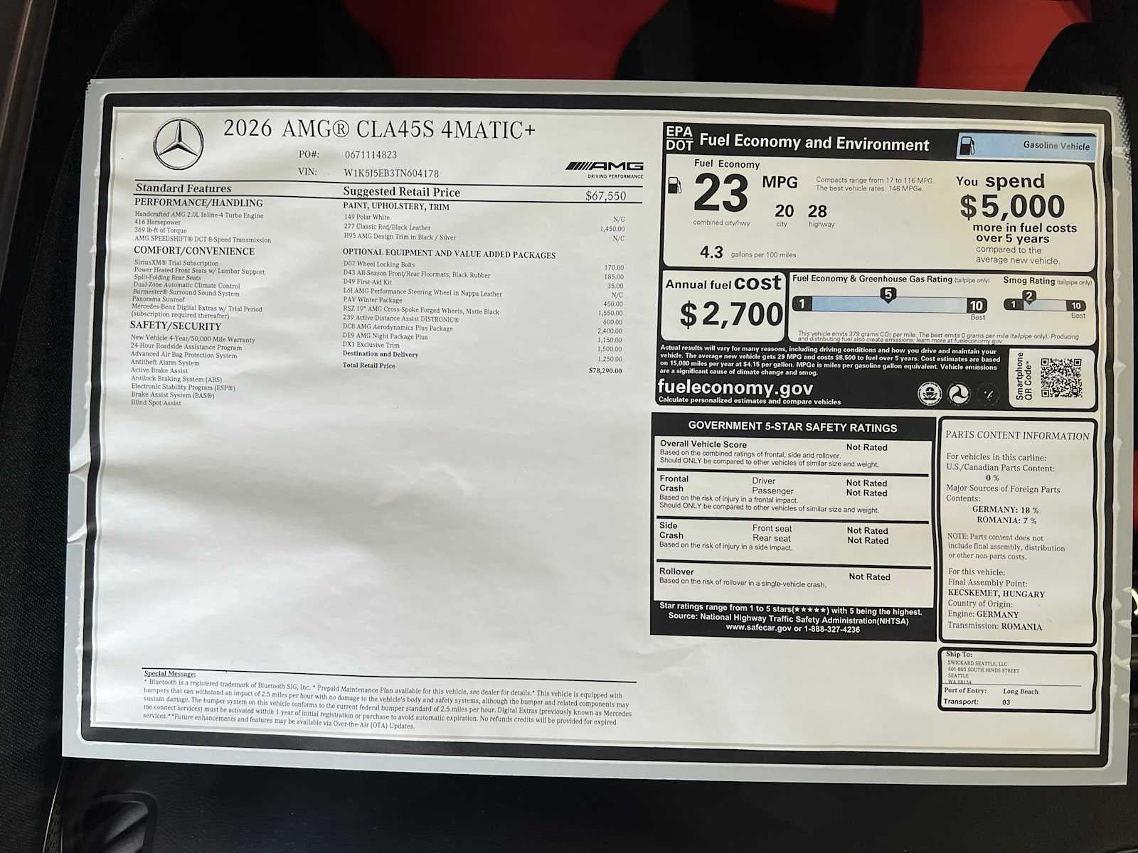 2026 Mercedes-Benz CLA AMG® CLA 45