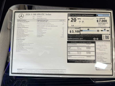 2026 Mercedes-Benz S 580 S 580