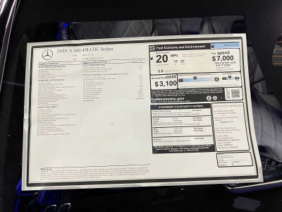 2026 Mercedes-Benz S 580 4MATIC® Sedan
