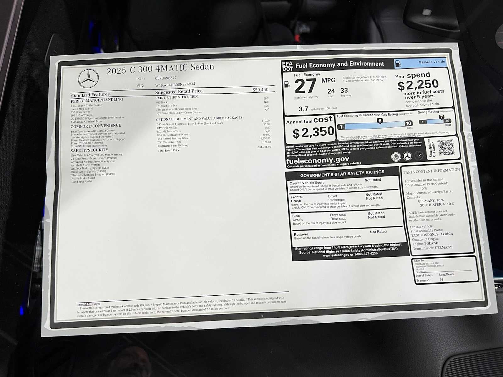 2025 Mercedes-Benz C 300 4MATIC® Sedan