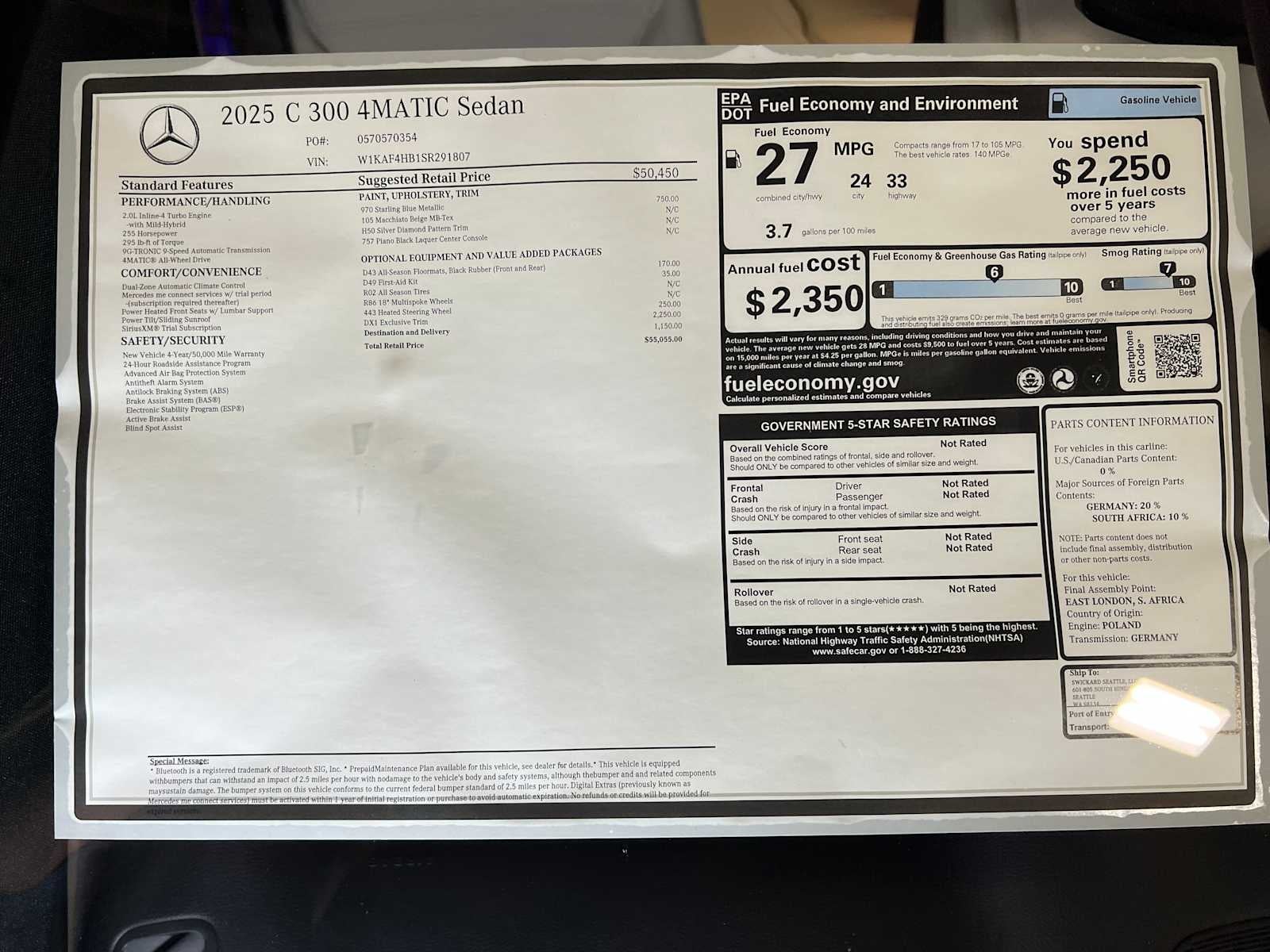 2025 Mercedes-Benz C 300 4MATIC® Sedan