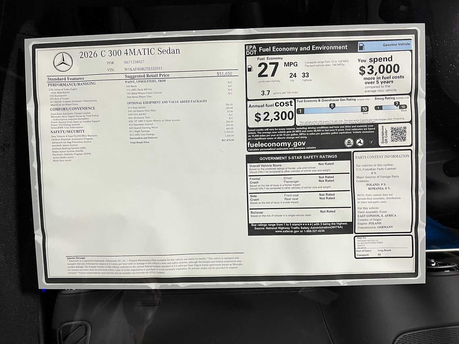 2026 Mercedes-Benz C 300 4MATIC® Sedan