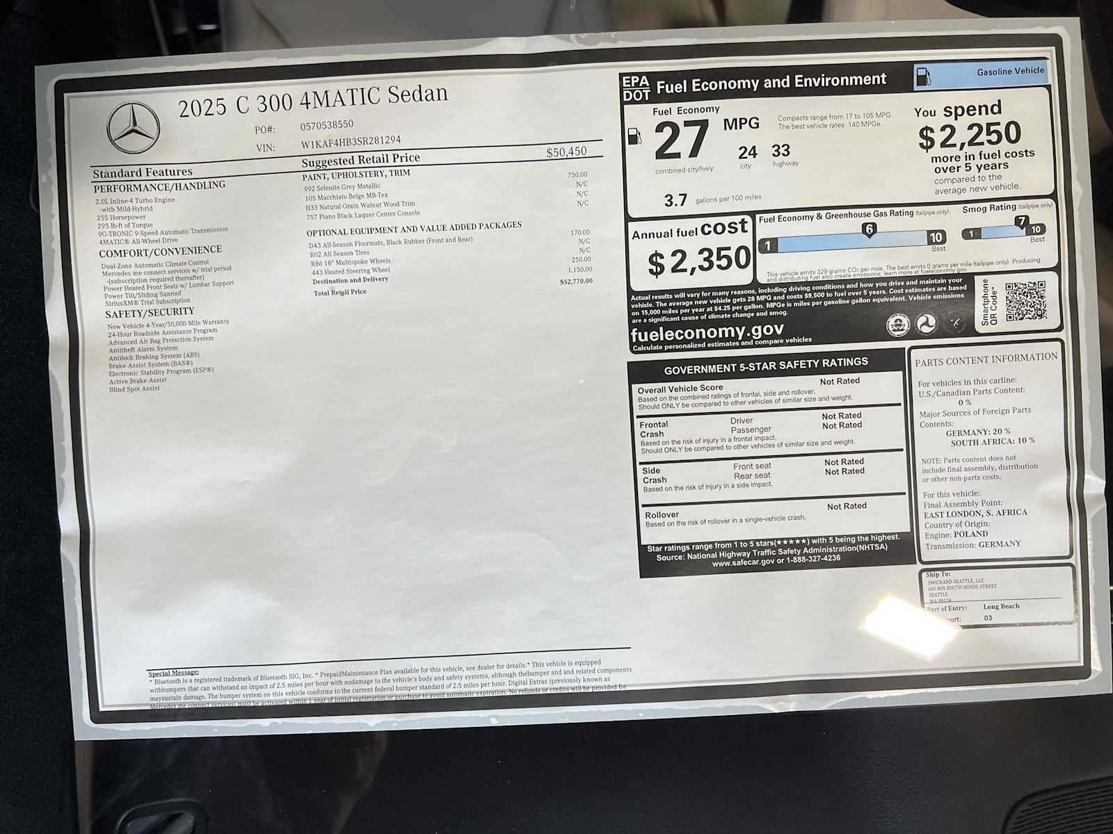 2025 Mercedes-Benz C 300 4MATIC® Sedan