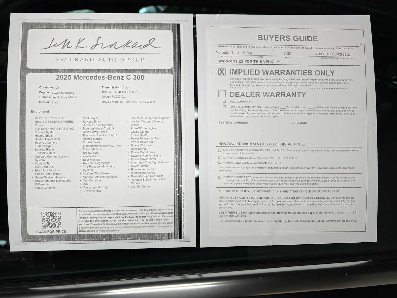 2025 Mercedes-Benz C 300 4MATIC® Sedan