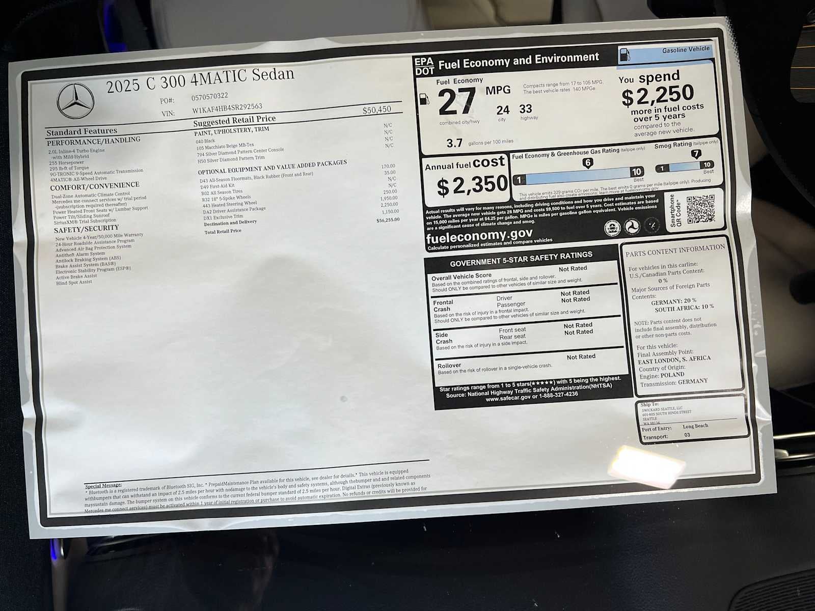 2025 Mercedes-Benz C 300 4MATIC® Sedan