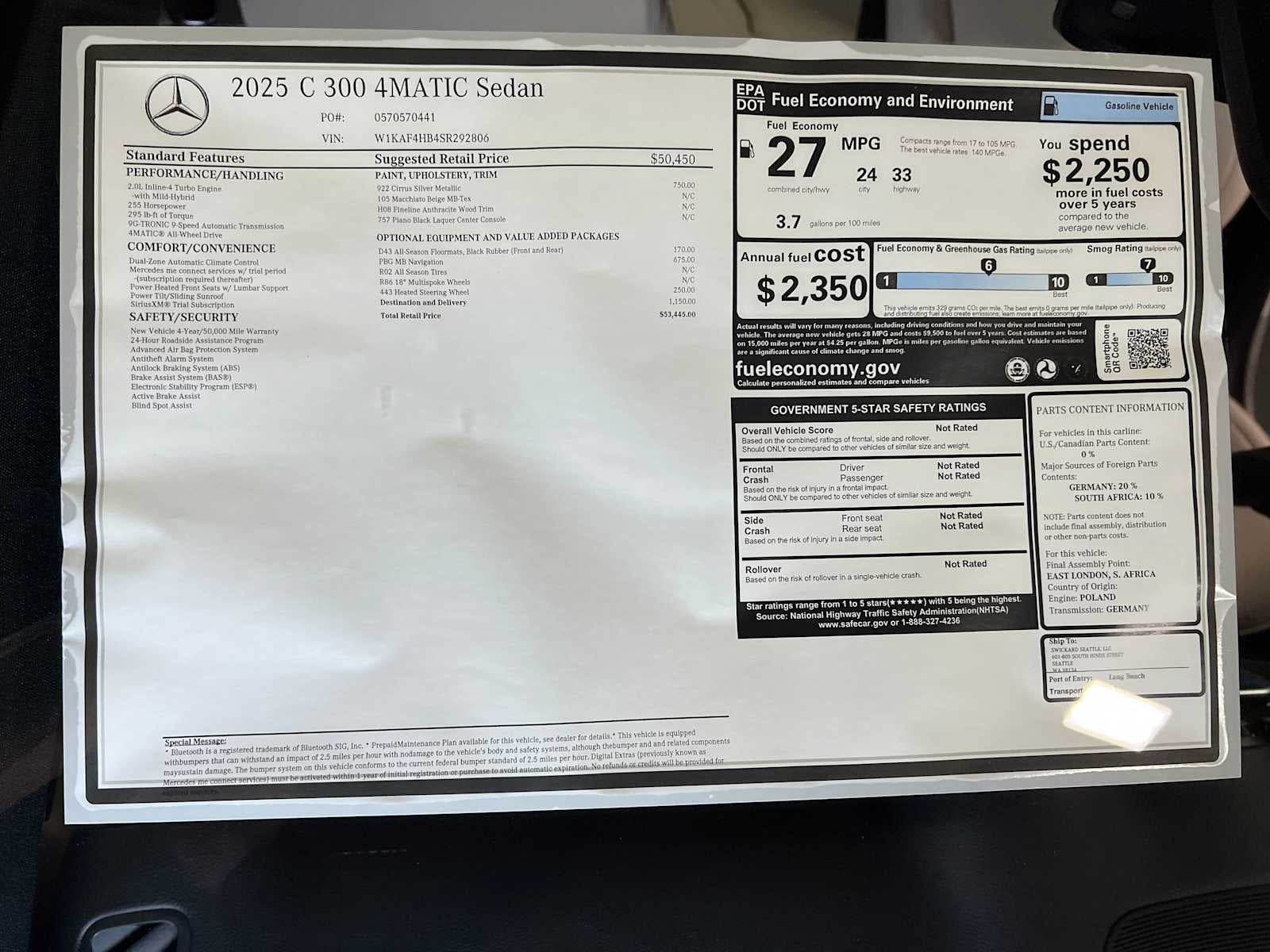 2025 Mercedes-Benz C 300 4MATIC® Sedan