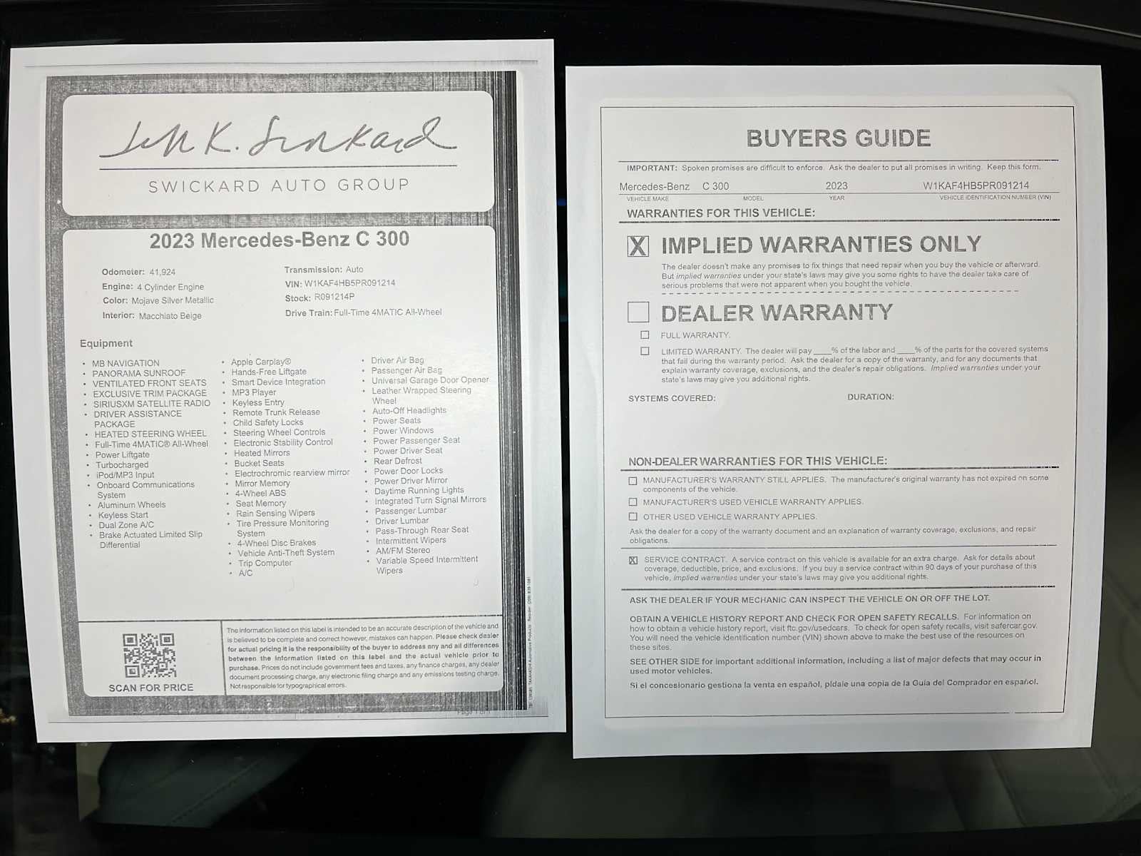 2023 Mercedes-Benz C 300 4MATIC® Sedan