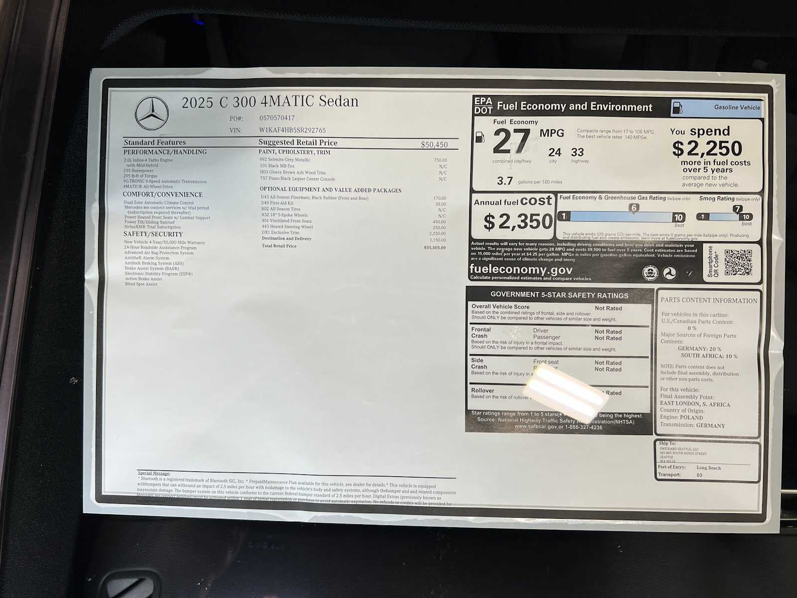 2025 Mercedes-Benz C 300 4MATIC® Sedan