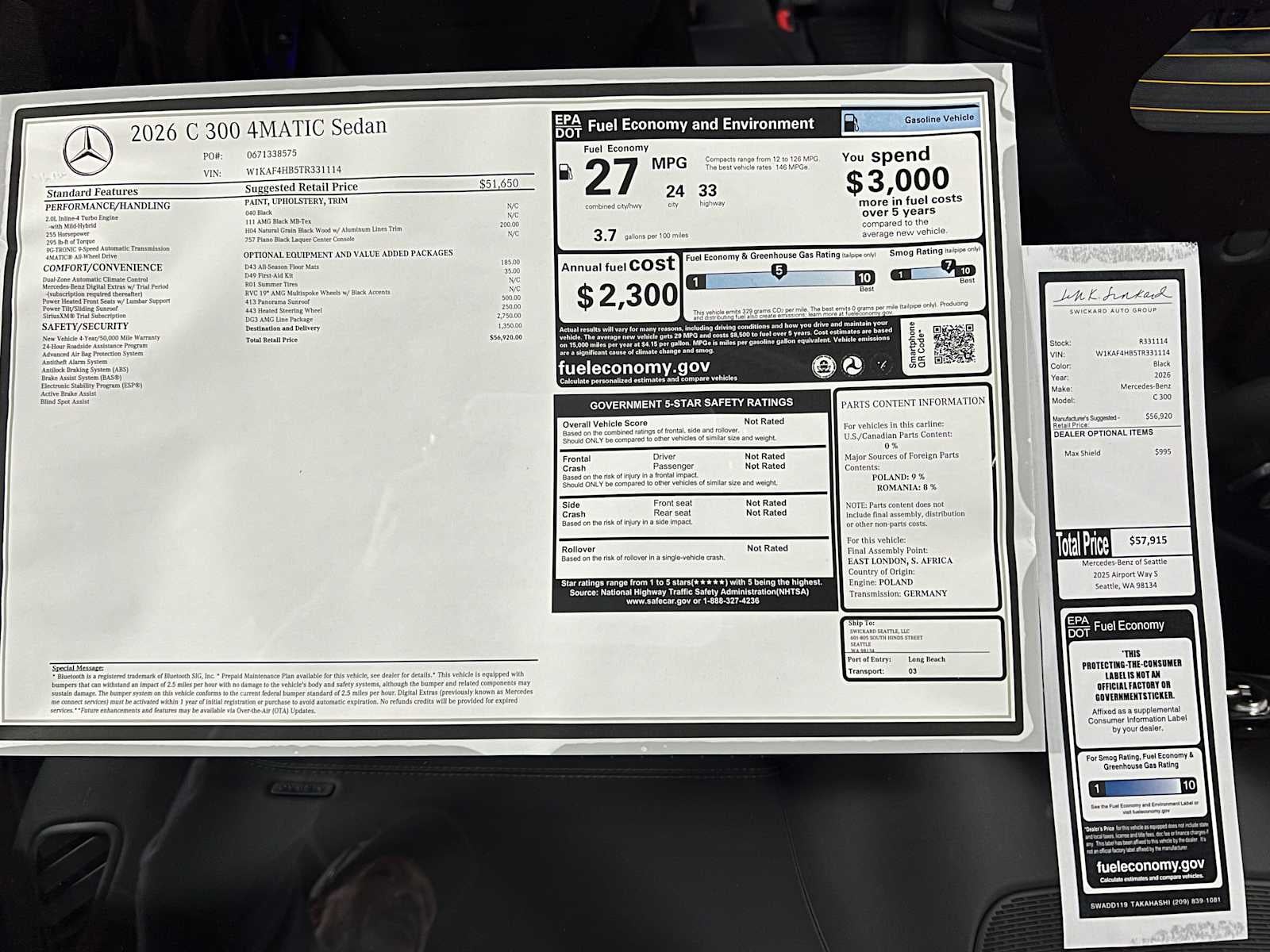 2026 Mercedes-Benz C 300 4MATIC® Sedan