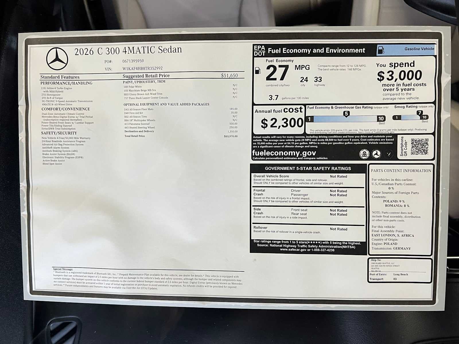 2026 Mercedes-Benz C 300 4MATIC® Sedan