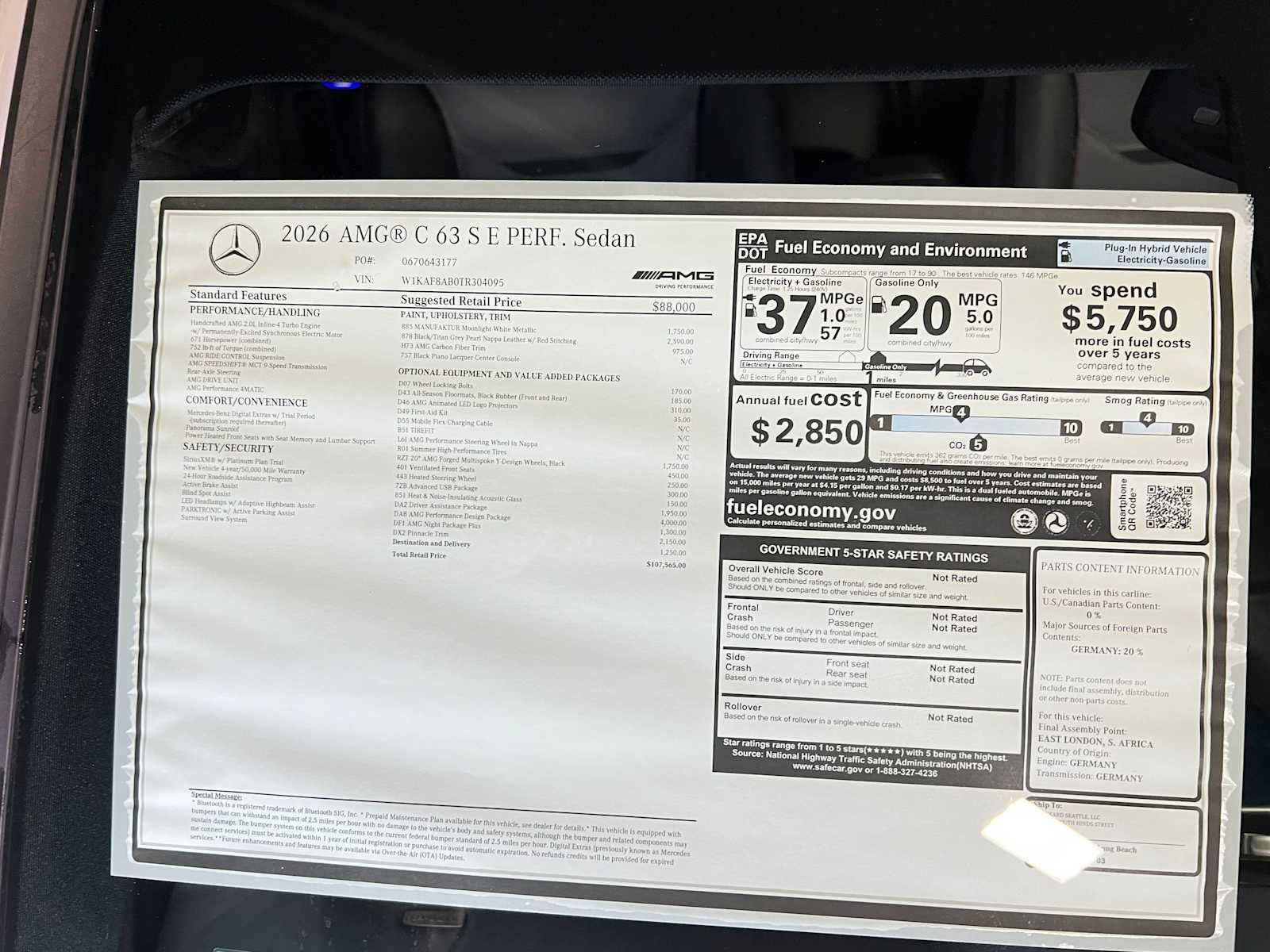 2026 Mercedes-Benz AMG® C 63 AMG® C 63 S E Performance