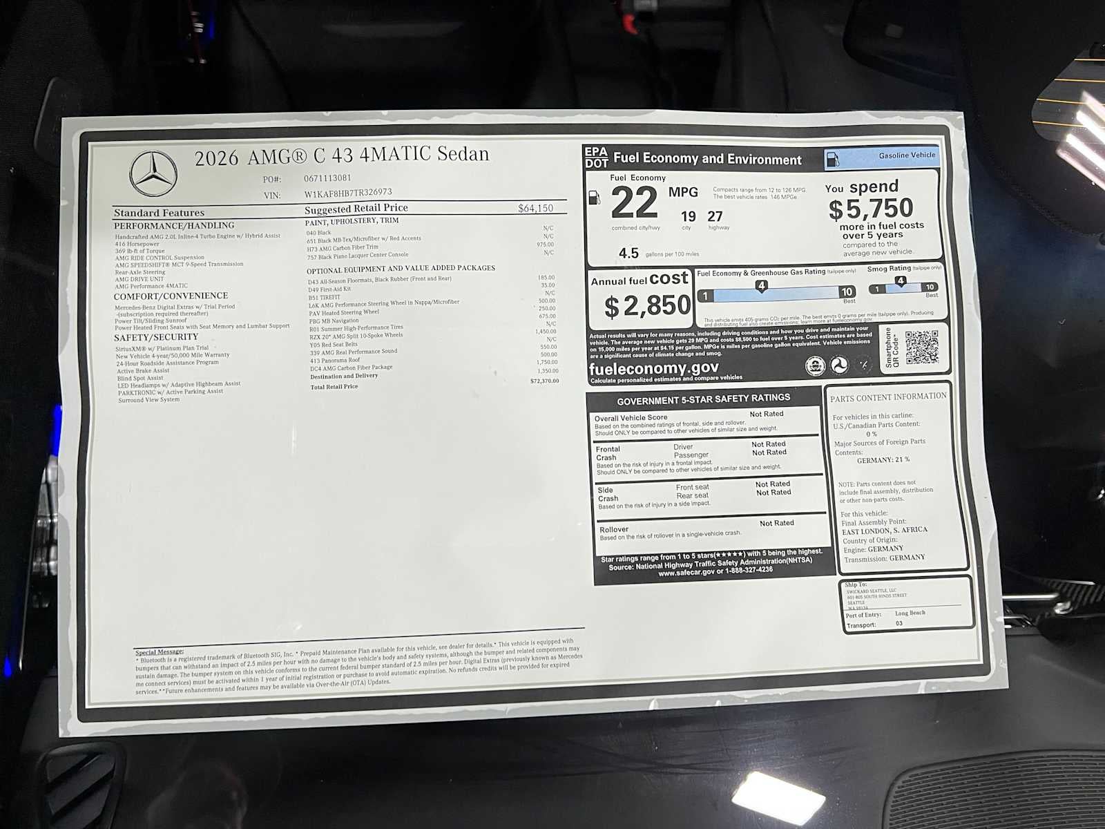 2026 Mercedes-Benz AMG® C 43 4MATIC® Sedan