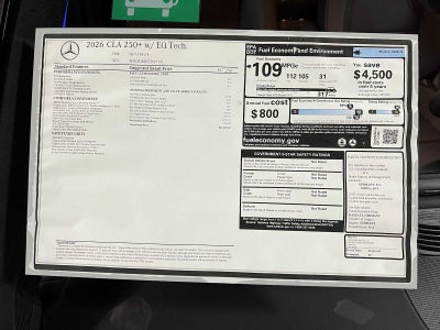 2026 Mercedes-Benz CLA 250+ Sedan