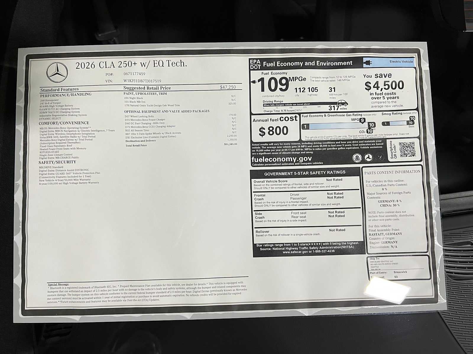 2026 Mercedes-Benz CLA 250+ Sedan