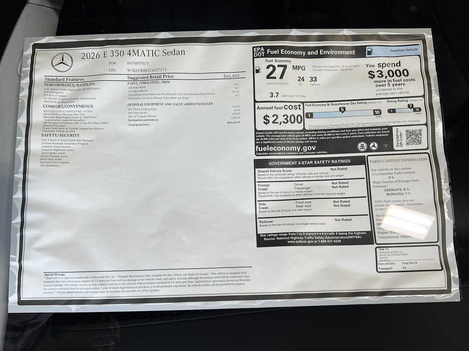 2026 Mercedes-Benz E 350 4MATIC® Sedan