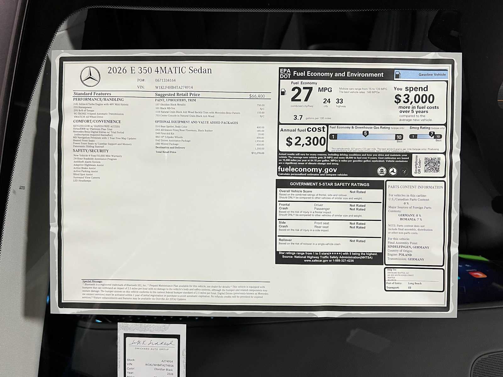 2026 Mercedes-Benz E 350 4MATIC® Sedan