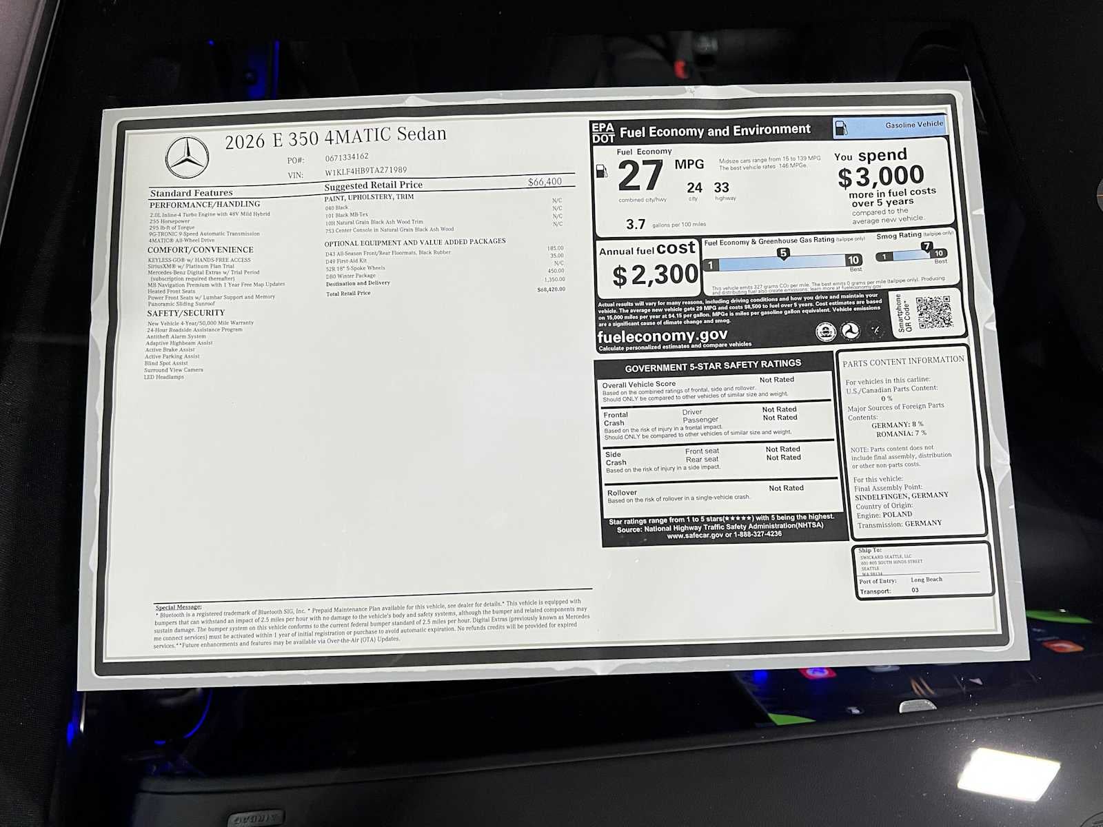 2026 Mercedes-Benz E 350 4MATIC® Sedan