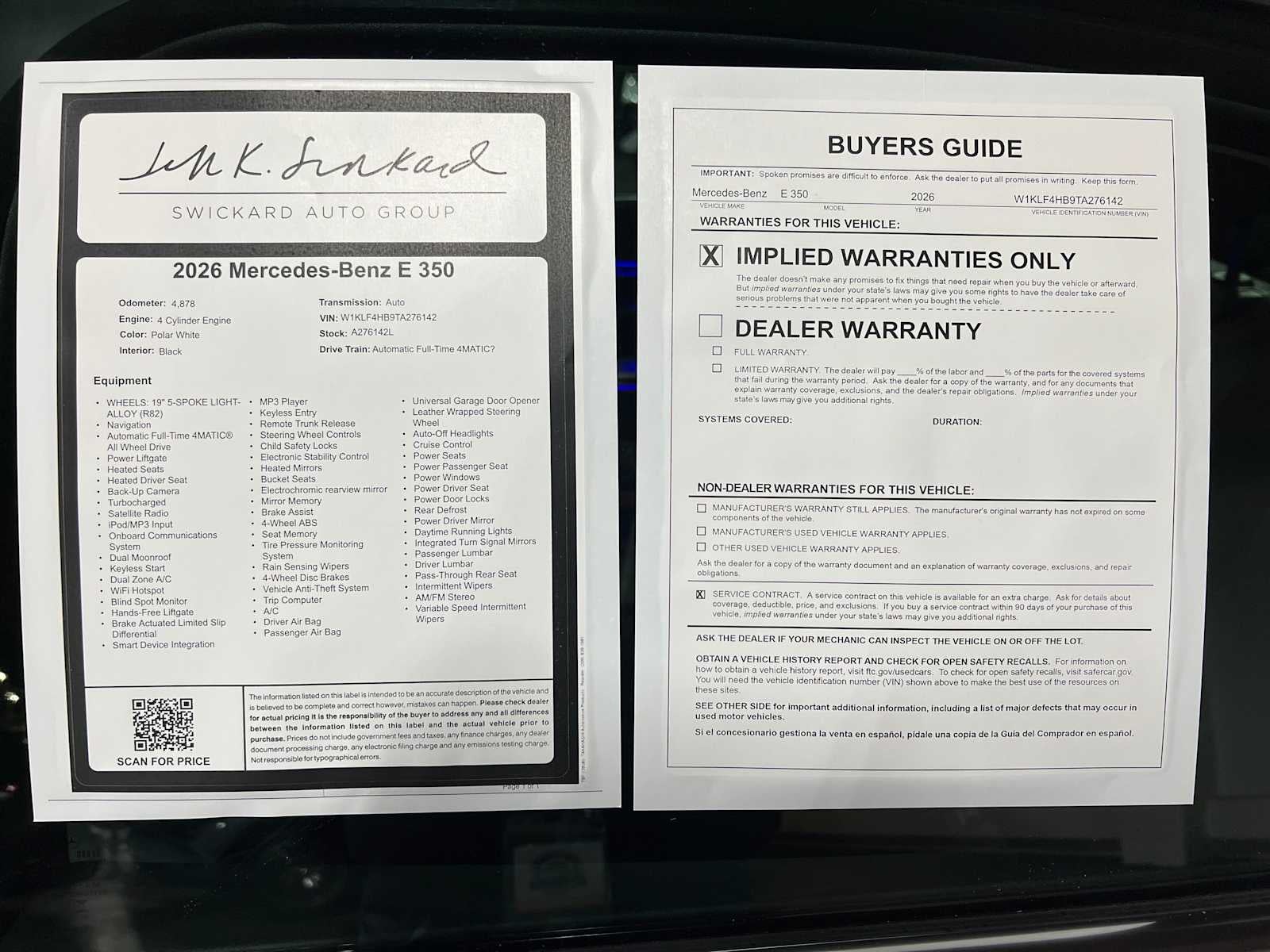 2026 Mercedes-Benz E 350 4MATIC® Sedan