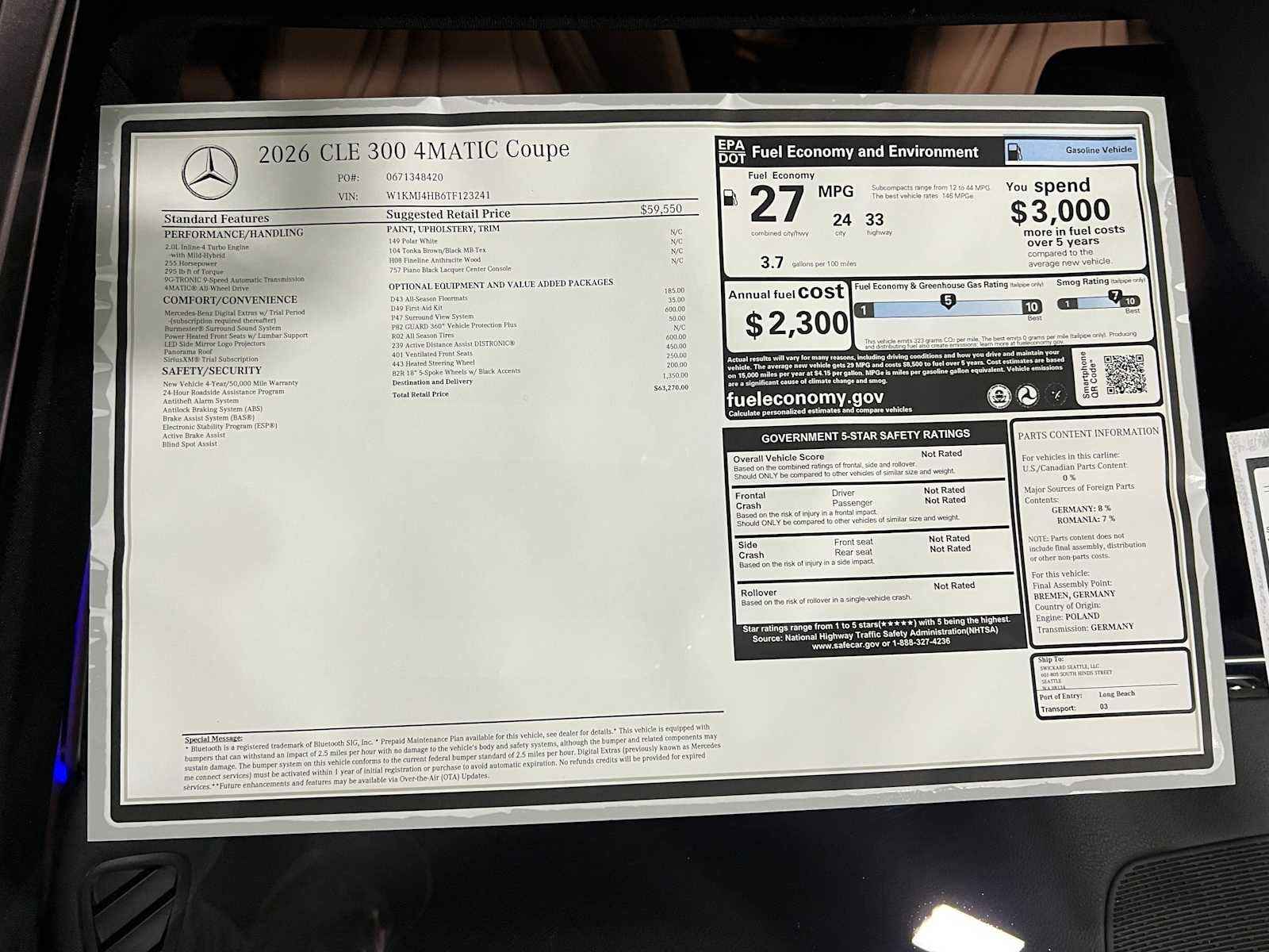 2026 Mercedes-Benz CLE 300 4MATIC® Coupe