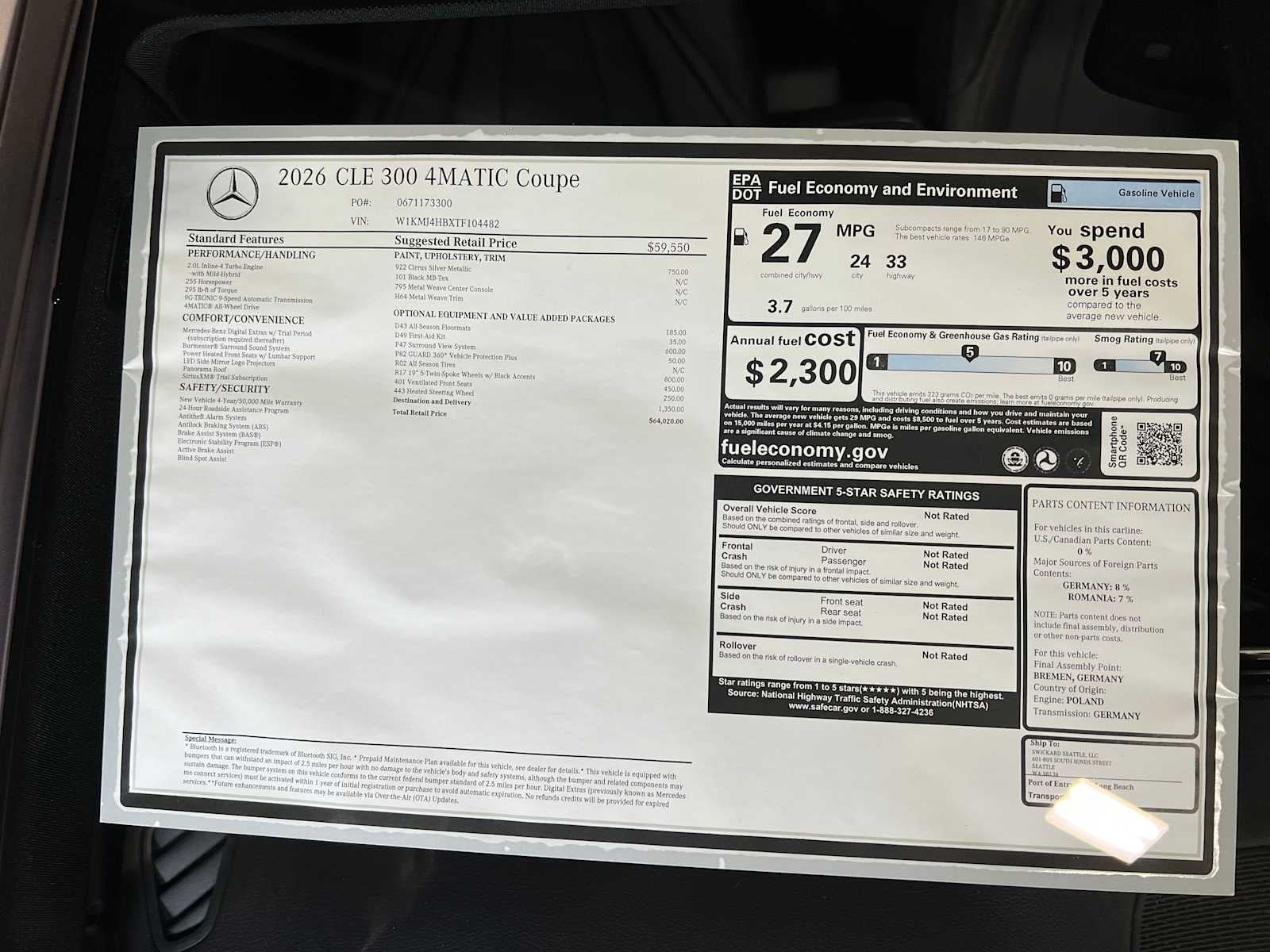 2026 Mercedes-Benz CLE 300 CLE 300