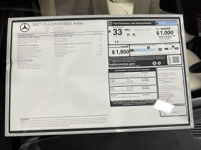 2027 Mercedes-Benz CLA 220 Hybrid FWD