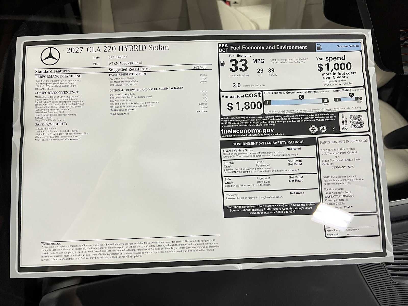 2027 Mercedes-Benz CLA 220 Hybrid FWD