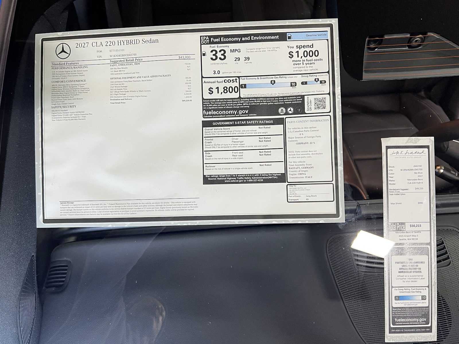 2027 Mercedes-Benz CLA 220 Hybrid FWD