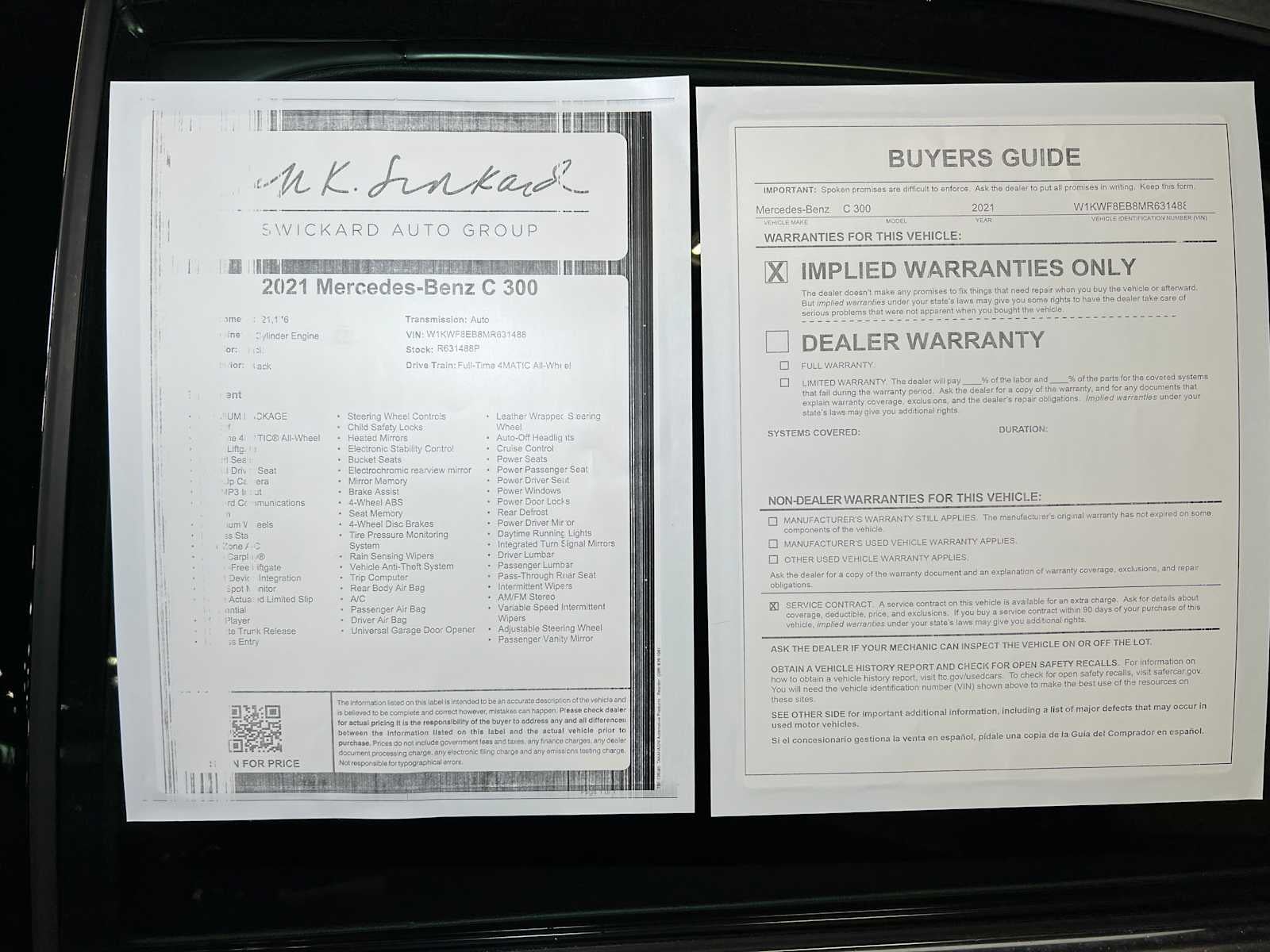 2021 Mercedes-Benz C-Class C 300