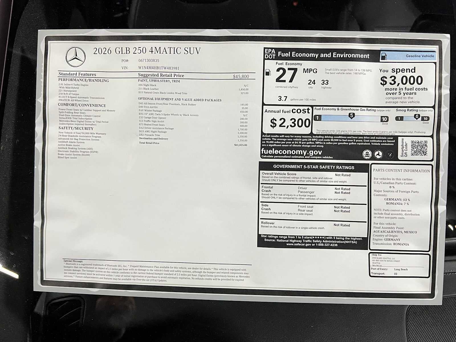 2026 Mercedes-Benz GLB 250 4MATIC® SUV