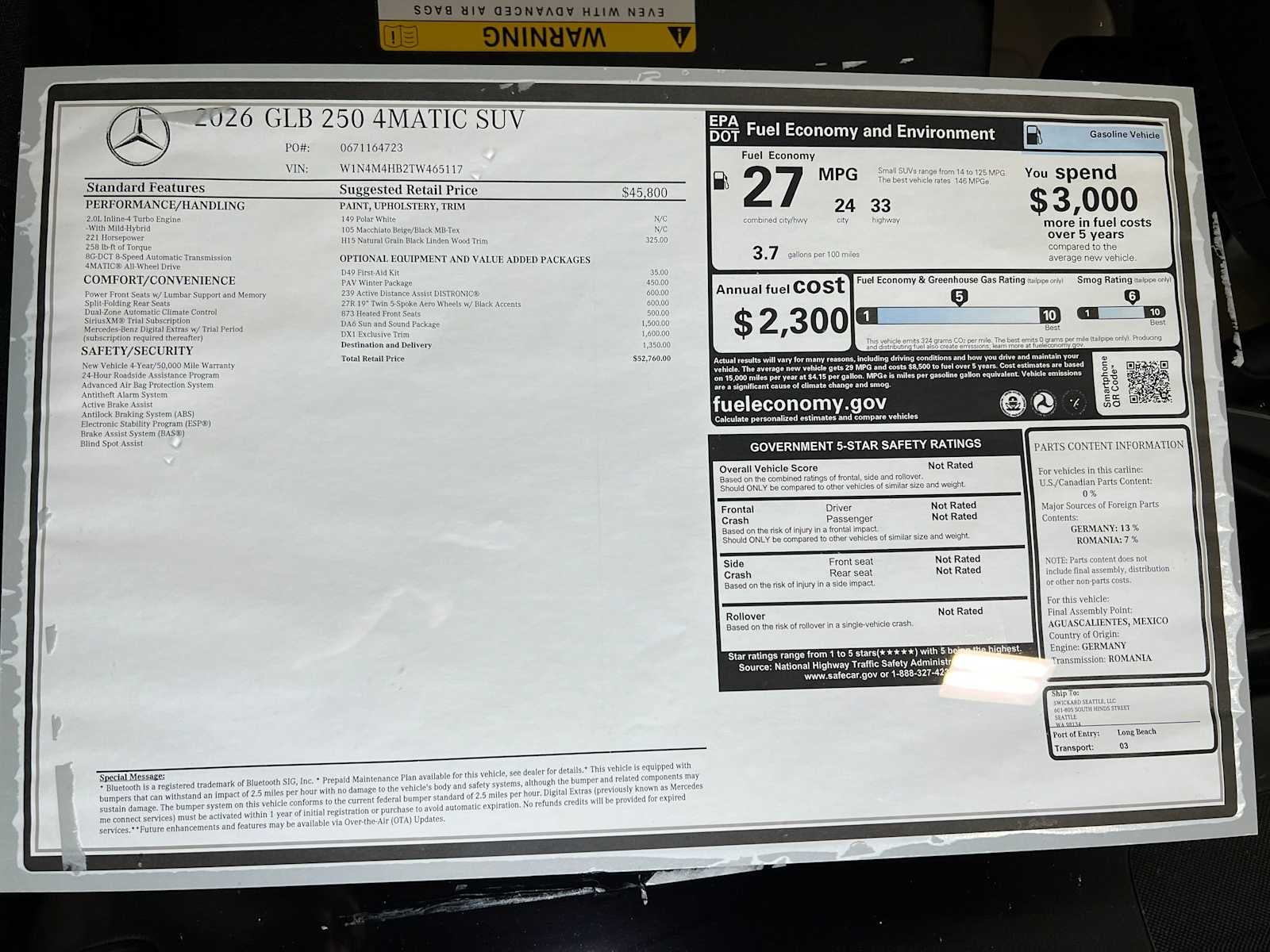 2026 Mercedes-Benz GLB 250 GLB 250