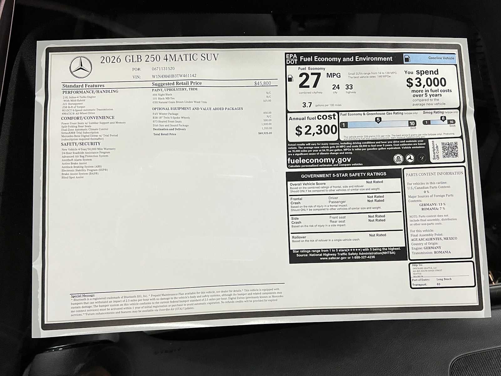 2026 Mercedes-Benz GLB 250 4MATIC® SUV