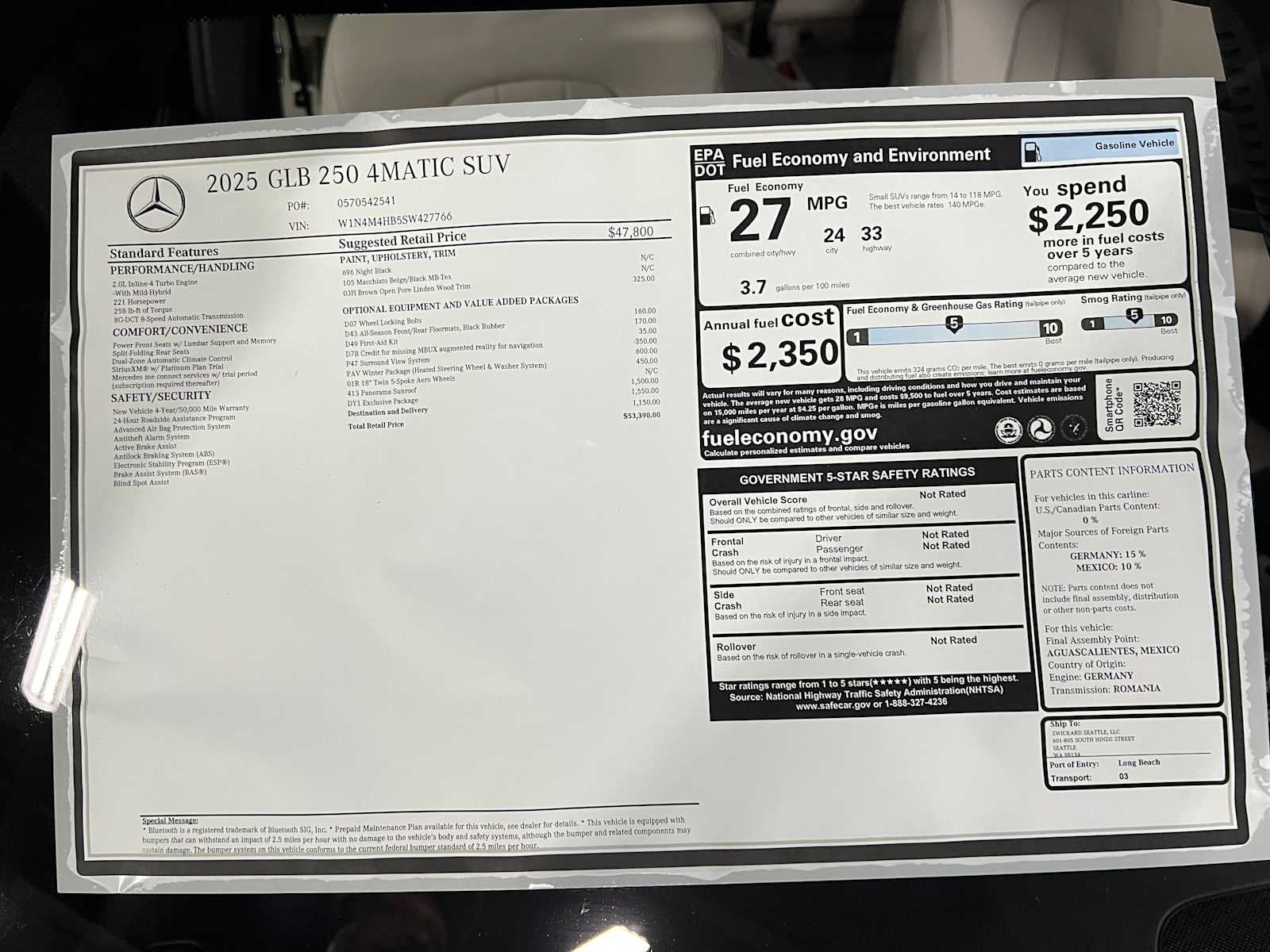 2025 Mercedes-Benz GLB GLB 250