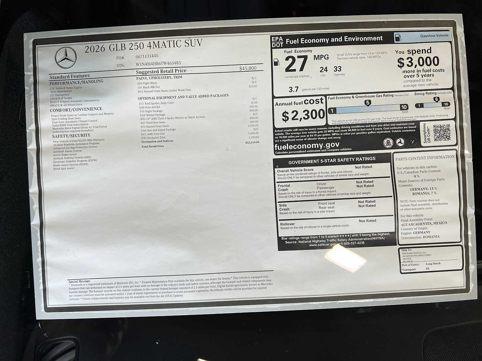 2026 Mercedes-Benz GLB GLB 250