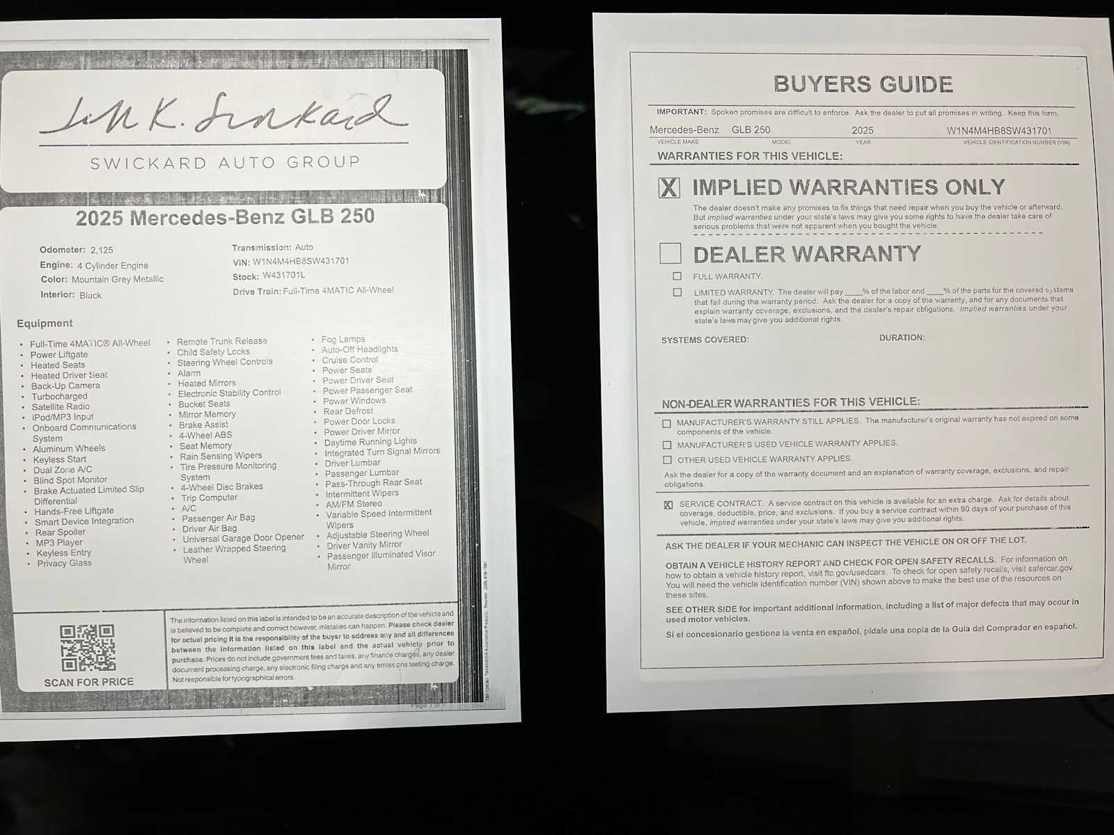 2025 Mercedes-Benz GLB 250 4MATIC® SUV