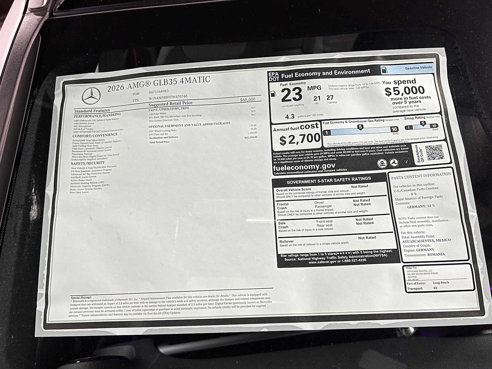 2026 Mercedes-Benz AMG® GLB 35 4MATIC® SUV