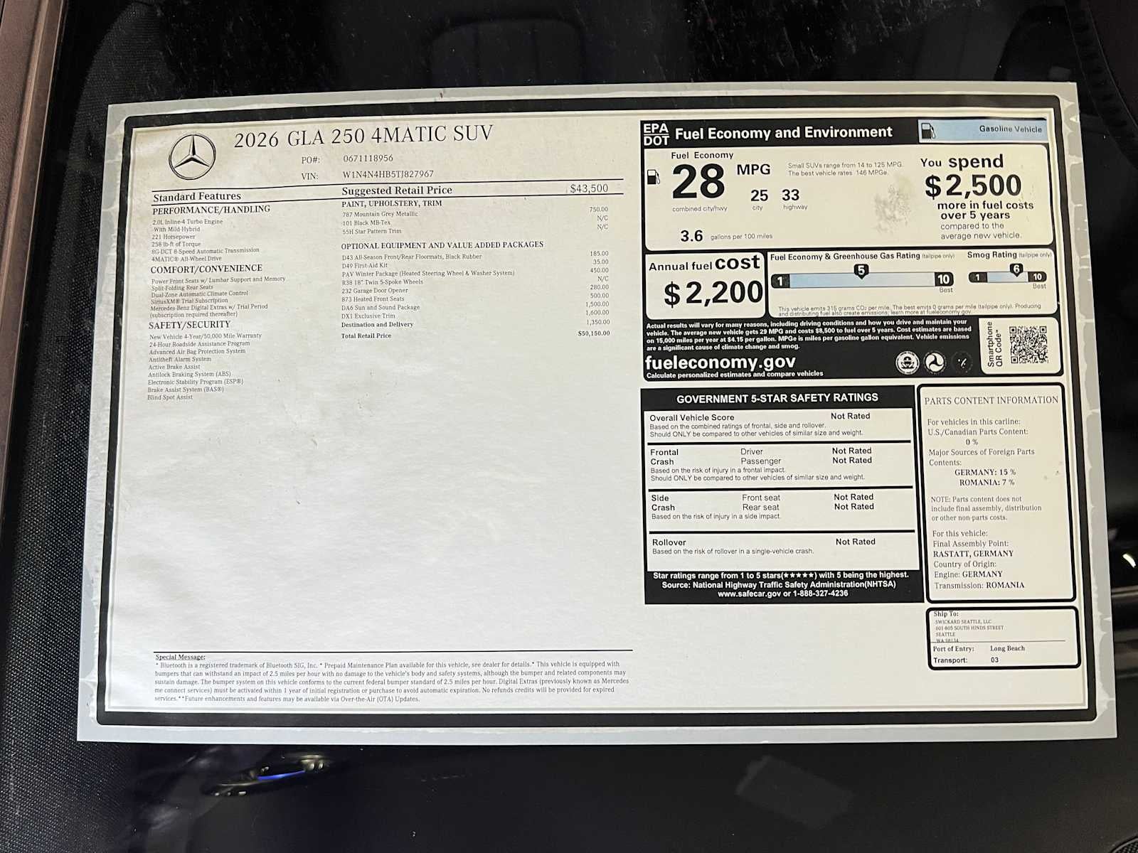 2026 Mercedes-Benz GLA GLA 250